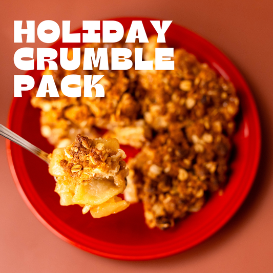 Holiday Crumble Pack - (1)Apple or Cherry Crumble, (4)Biscuits, (4)Cinnamon Rolls, (1)Pumpkin Loaf
